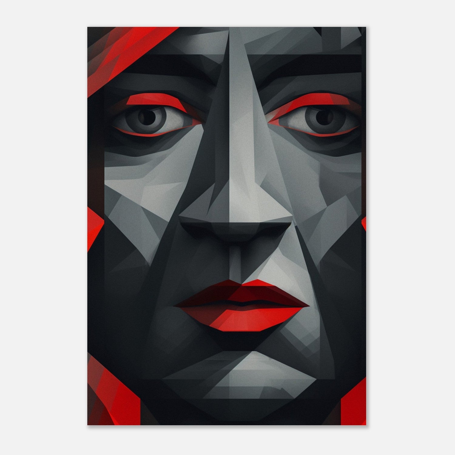 Margaret - Dark Surrealism Wall Art Abstract Black Face Futuristic Geometric
